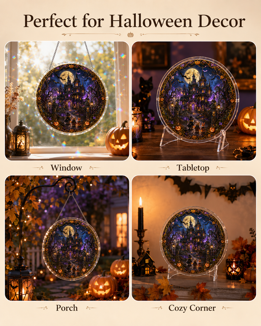 Halloween Acrylic Jigsaw Puzzle Suncatcher - 42