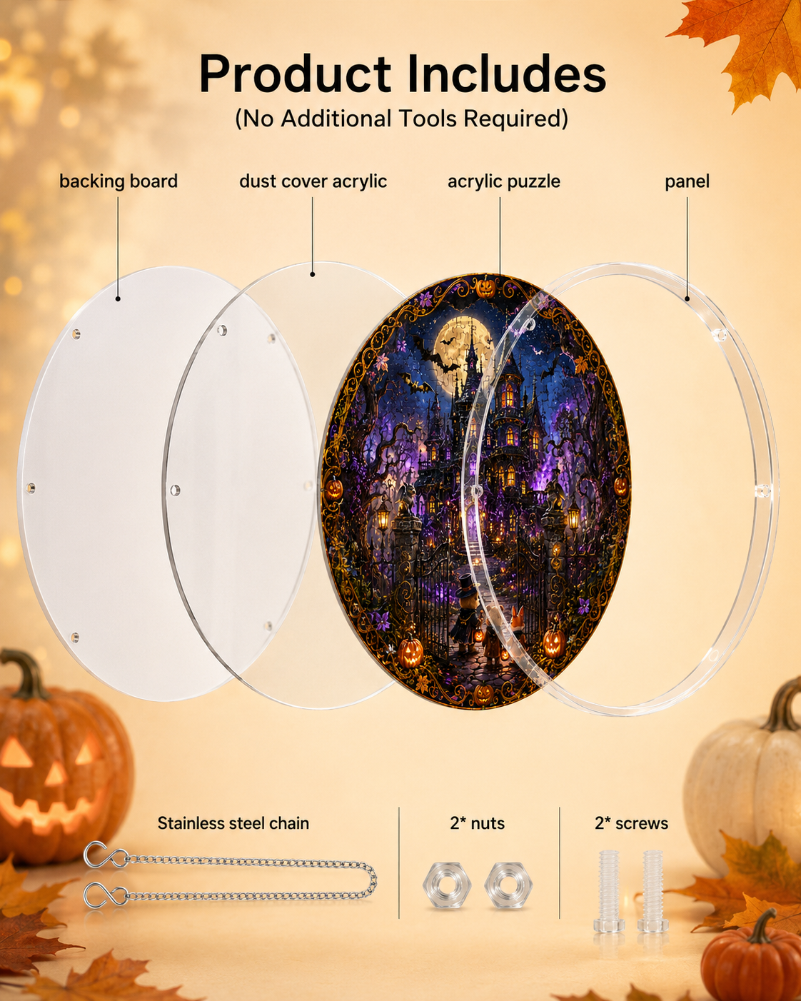 Halloween Acrylic Jigsaw Puzzle Suncatcher - 42