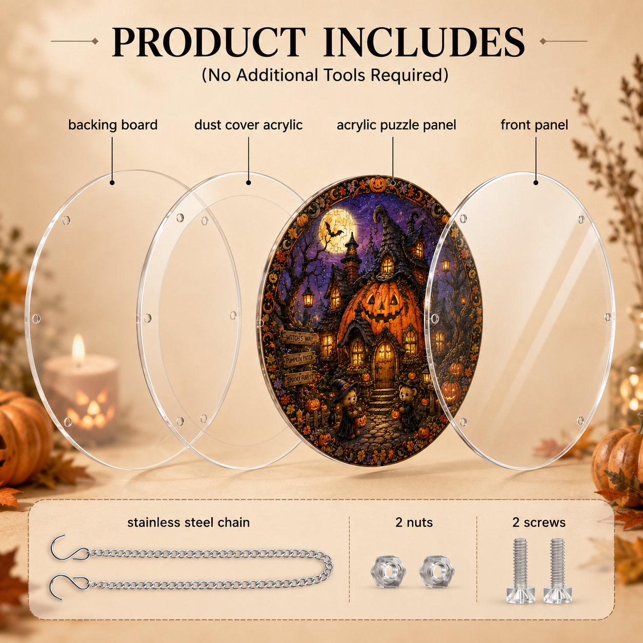 Halloween Acrylic Jigsaw Puzzle Suncatcher - 43