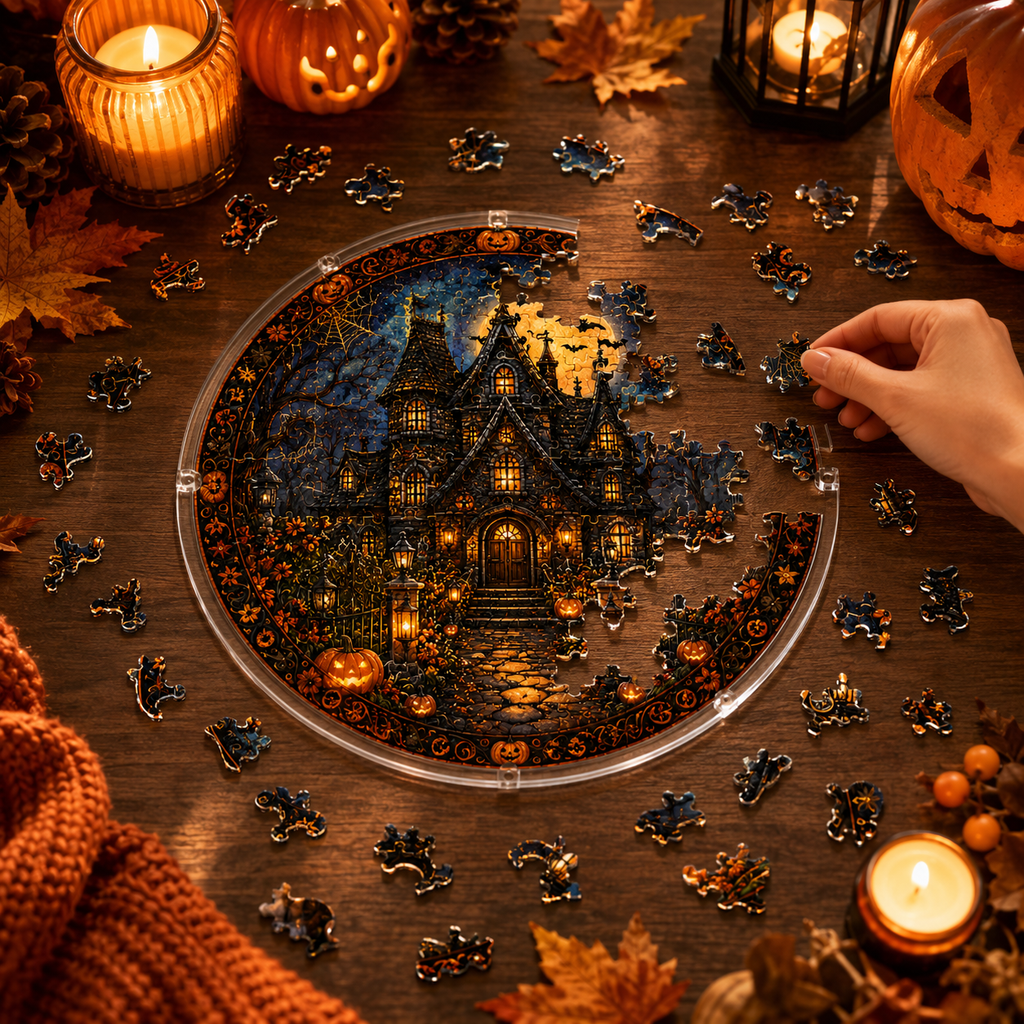 Halloween Acrylic Jigsaw Puzzle Suncatcher - 45