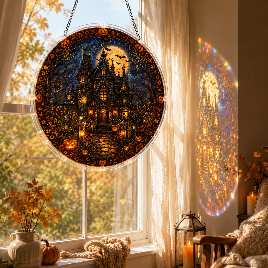 Halloween Acrylic Jigsaw Puzzle Suncatcher - 45