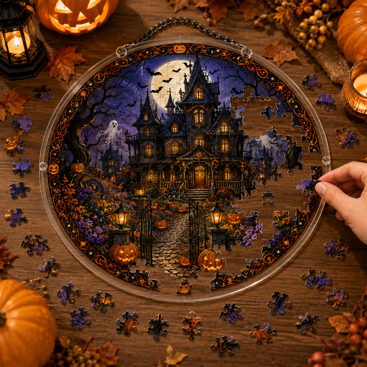 Halloween Acrylic Jigsaw Puzzle Suncatcher - 44