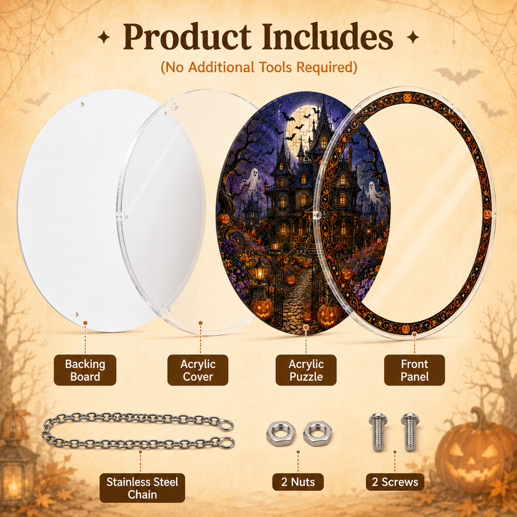 Halloween Acrylic Jigsaw Puzzle Suncatcher - 44