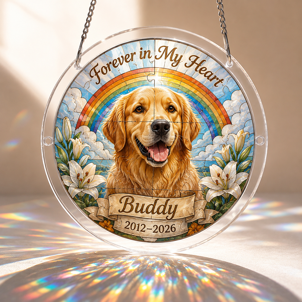 Customize Acrylic Jigsaw Puzzle Suncatcher - Forever in My Heart