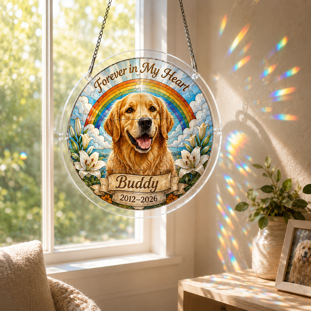 Customize Acrylic Jigsaw Puzzle Suncatcher - Forever in My Heart