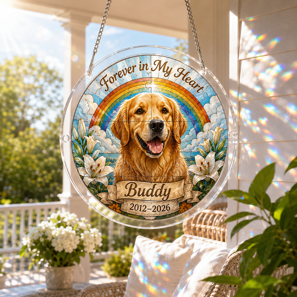 Customize Acrylic Jigsaw Puzzle Suncatcher - Forever in My Heart