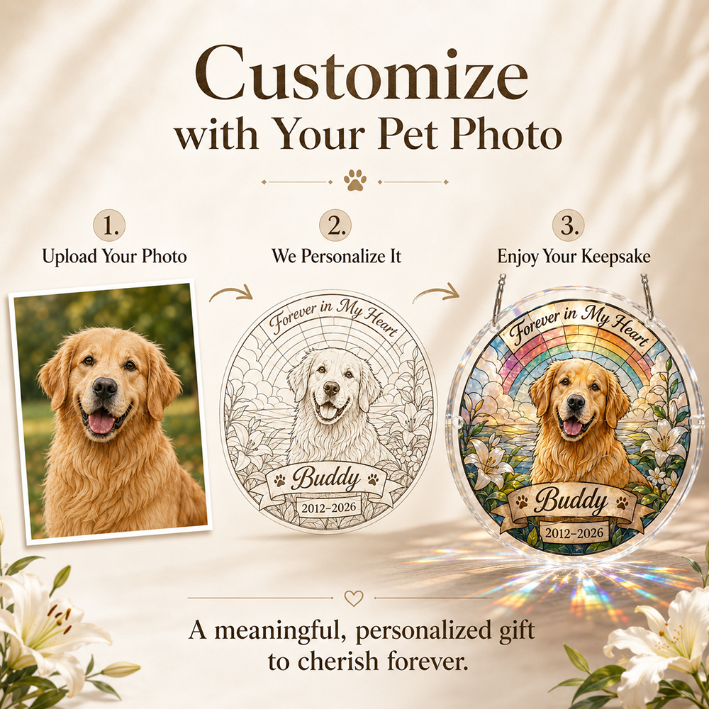Customize Acrylic Jigsaw Puzzle Suncatcher - Forever in My Heart