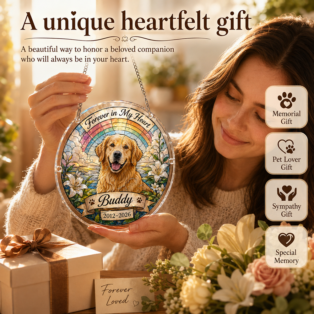 Customize Acrylic Jigsaw Puzzle Suncatcher - Forever in My Heart