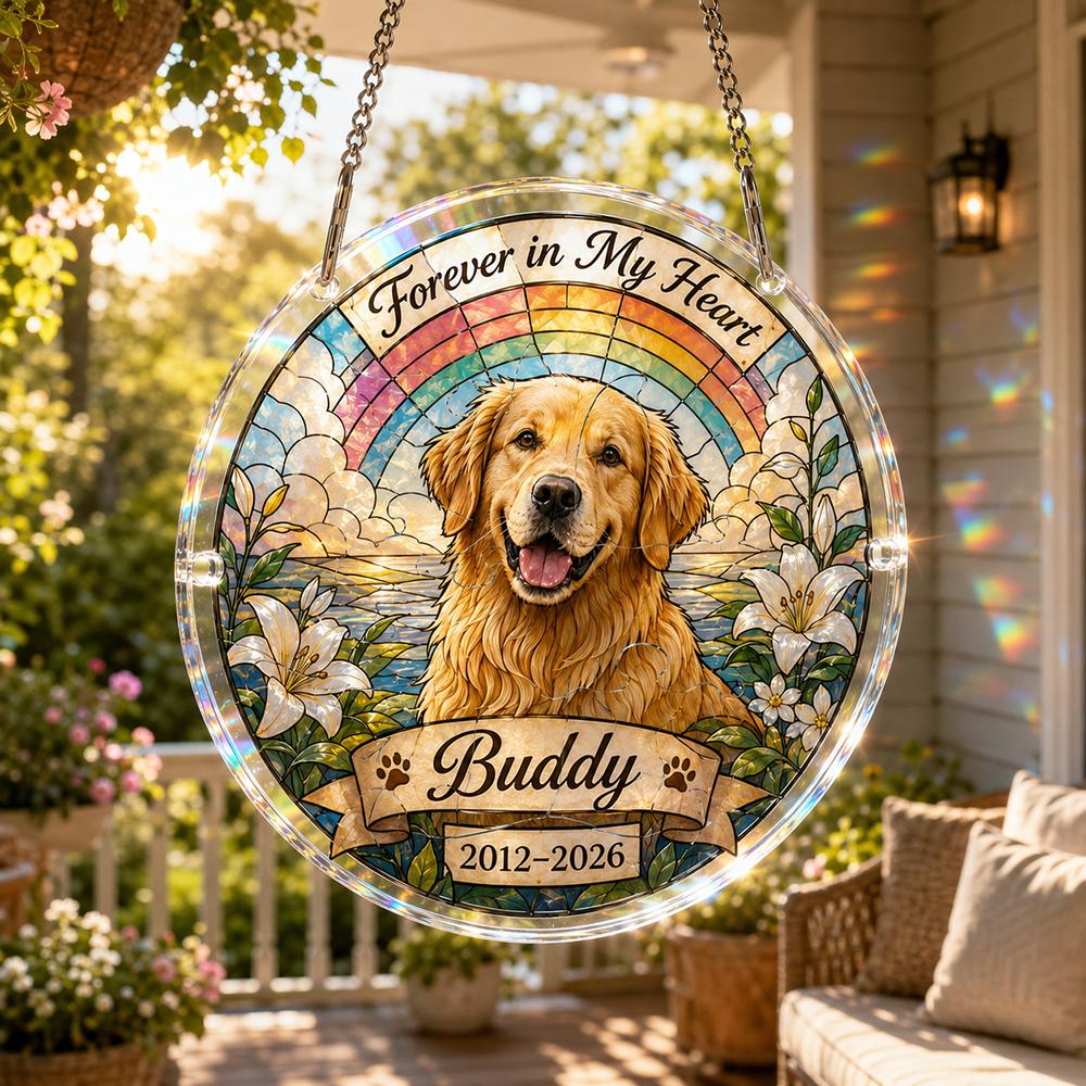 Customize Acrylic Jigsaw Puzzle Suncatcher - Forever in My Heart
