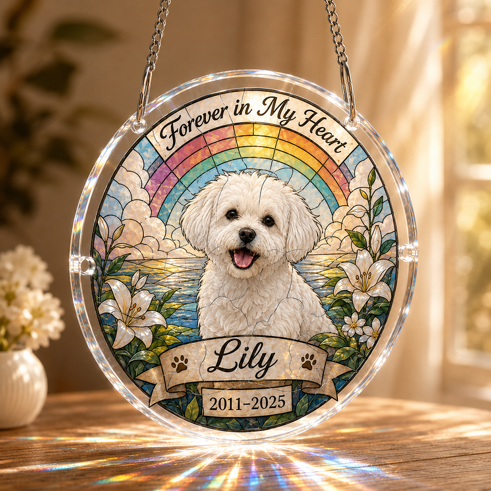 Customize Acrylic Jigsaw Puzzle Suncatcher - Forever in My Heart