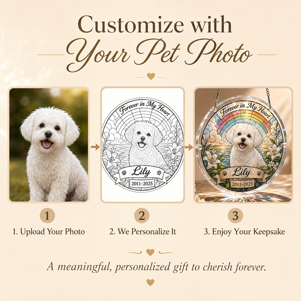 Customize Acrylic Jigsaw Puzzle Suncatcher - Forever in My Heart