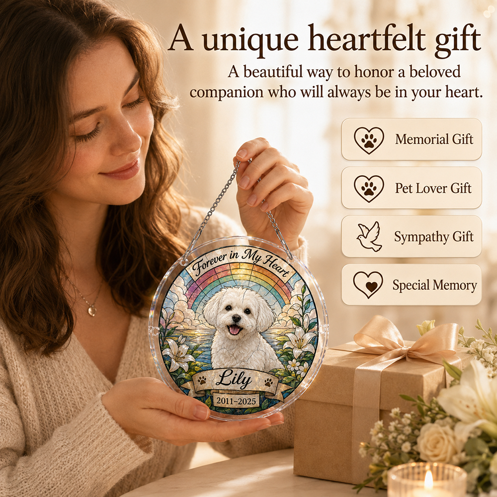 Customize Acrylic Jigsaw Puzzle Suncatcher - Forever in My Heart