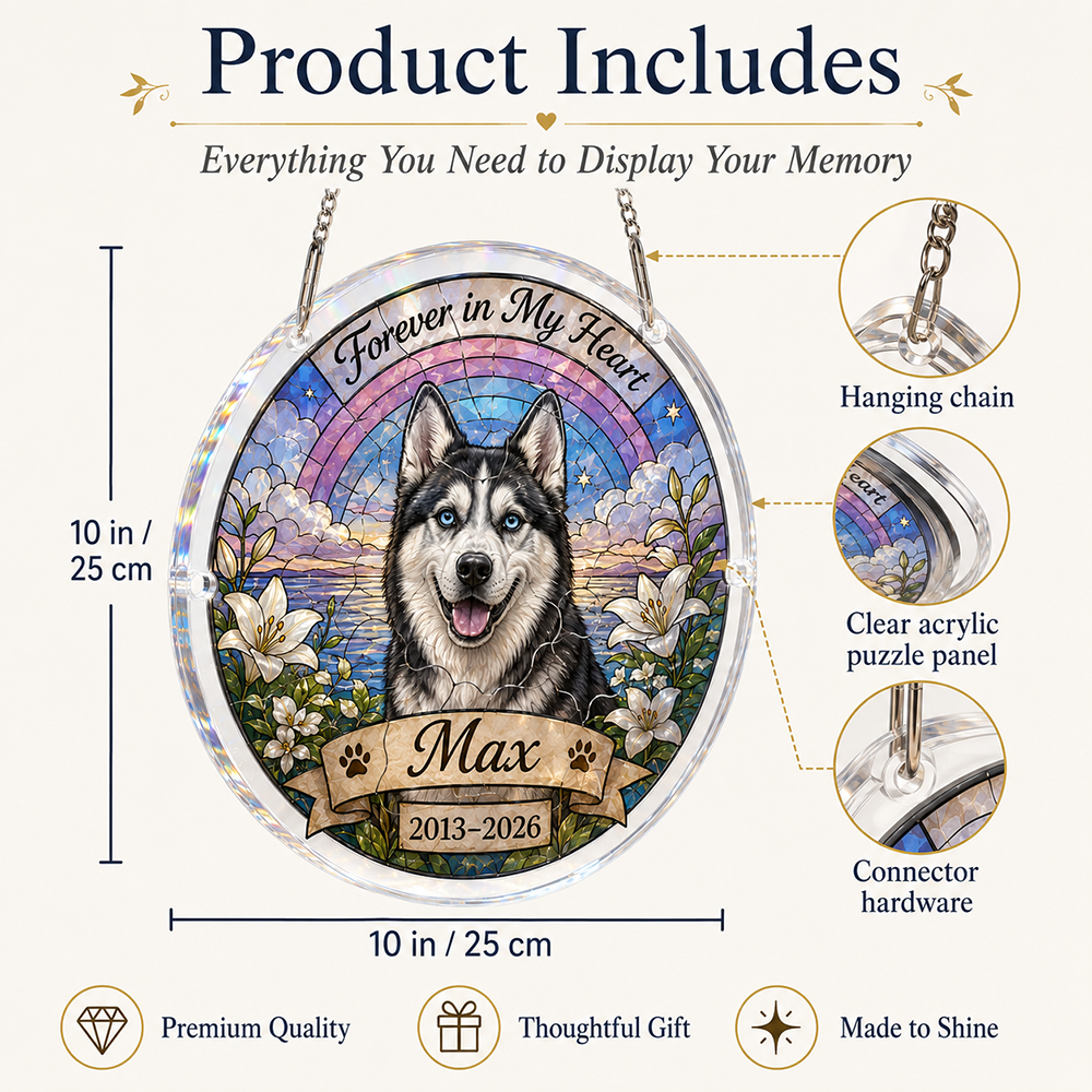 Customize Acrylic Jigsaw Puzzle Suncatcher - Forever in My Heart