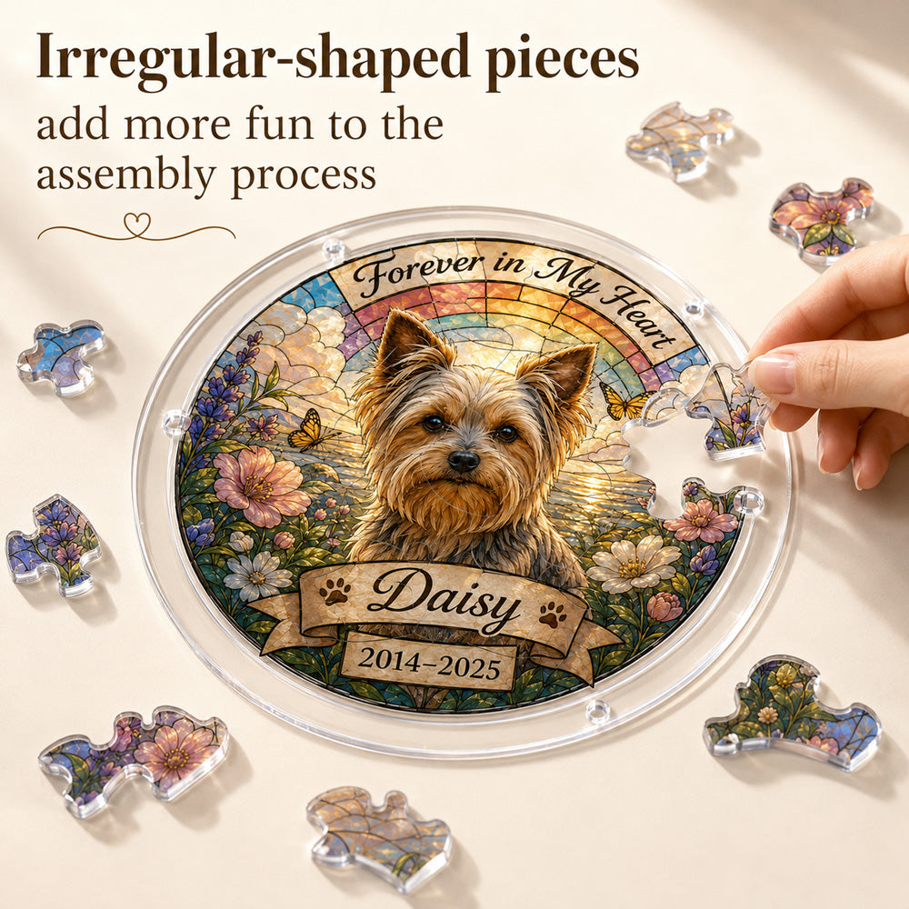 Customize Acrylic Jigsaw Puzzle Suncatcher - Forever in My Heart
