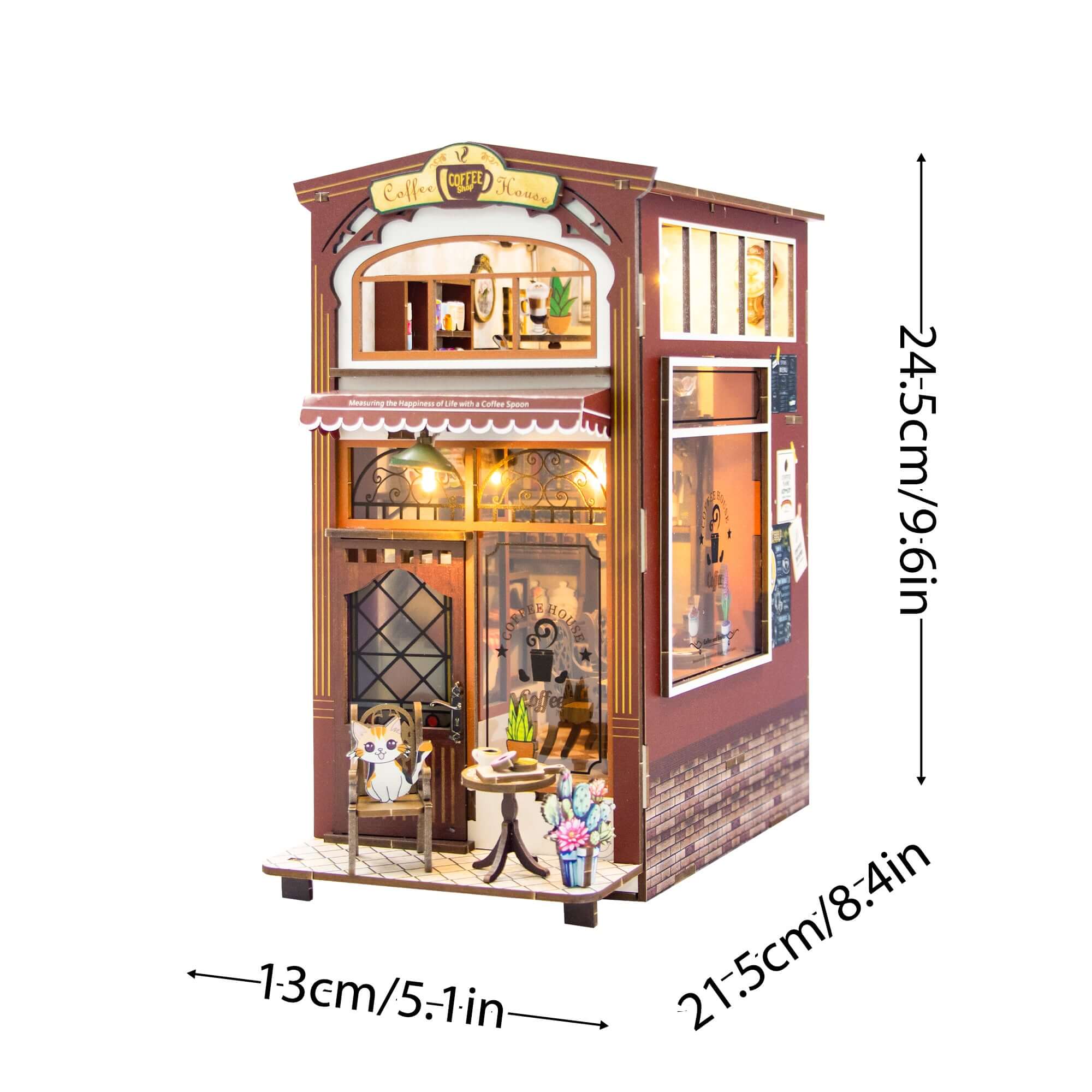 Coffee House - DIY Book Nook Kit,3D Wooden Puzzle