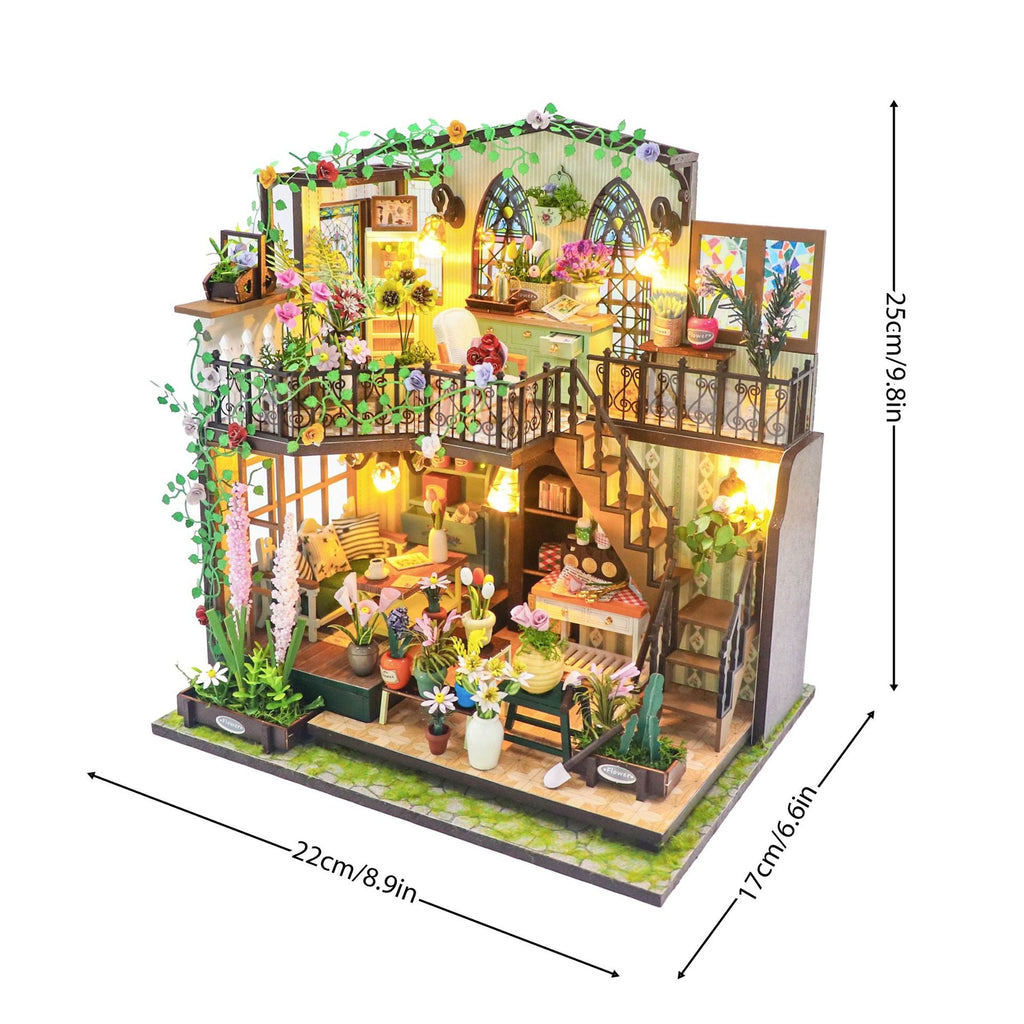 Daisy's Flower Room - DIY Dollhouse Kit,3D Wooden Puzzle
