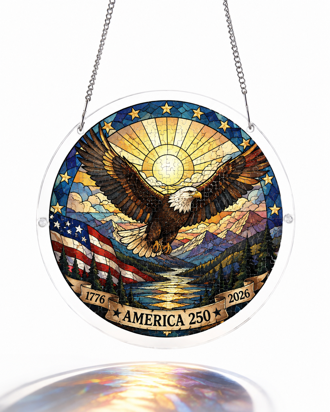 250th-Acrylic Jigsaw Puzzle Suncatcher - Soaring Freedom