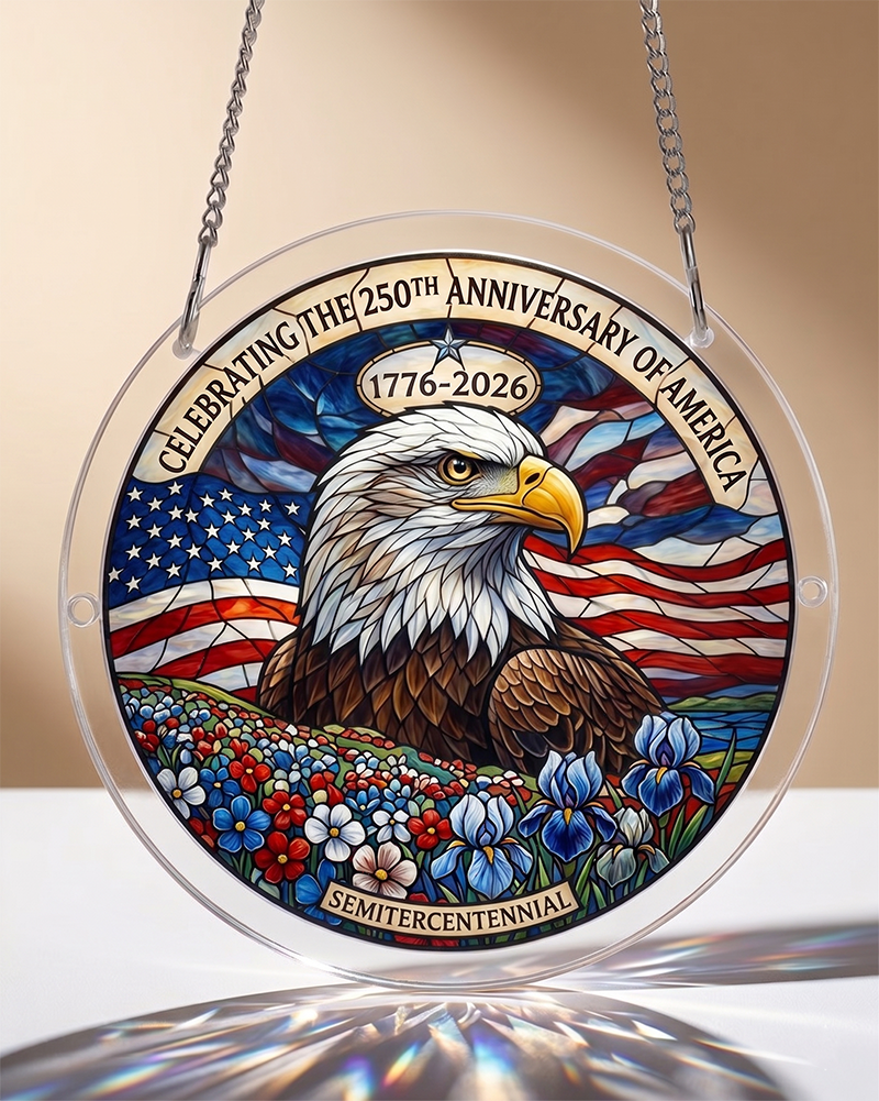 250th-Acrylic Jigsaw Puzzle Suncatcher - Liberty Eagle