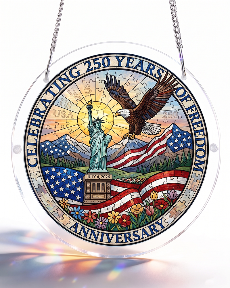 250th-Acrylic Jigsaw Puzzle Suncatcher - 250th Freedom