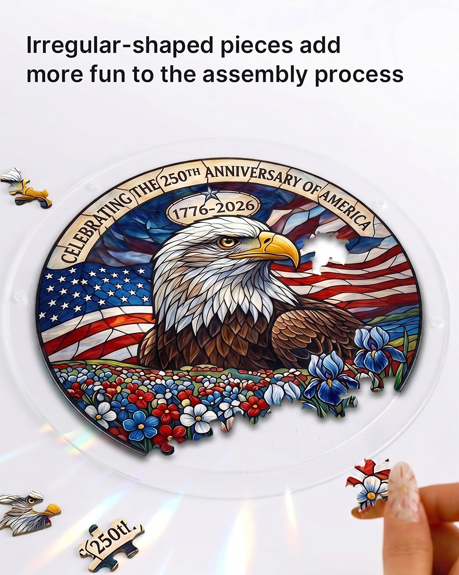 250th-Acrylic Jigsaw Puzzle Suncatcher - Liberty Eagle
