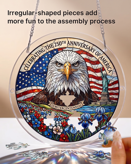 250th-Acrylic Jigsaw Puzzle Suncatcher - Glory Eagle