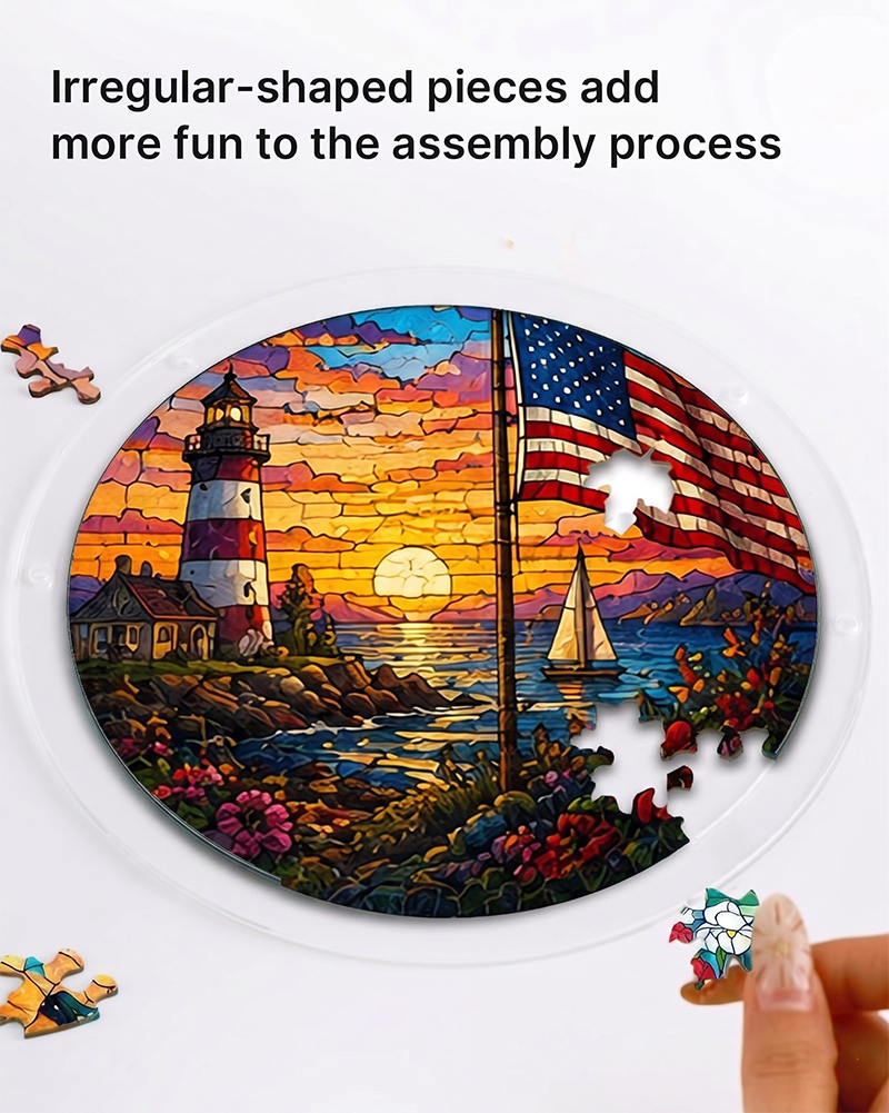 250th-Acrylic Jigsaw Puzzle Suncatcher - Beacon of Freedom