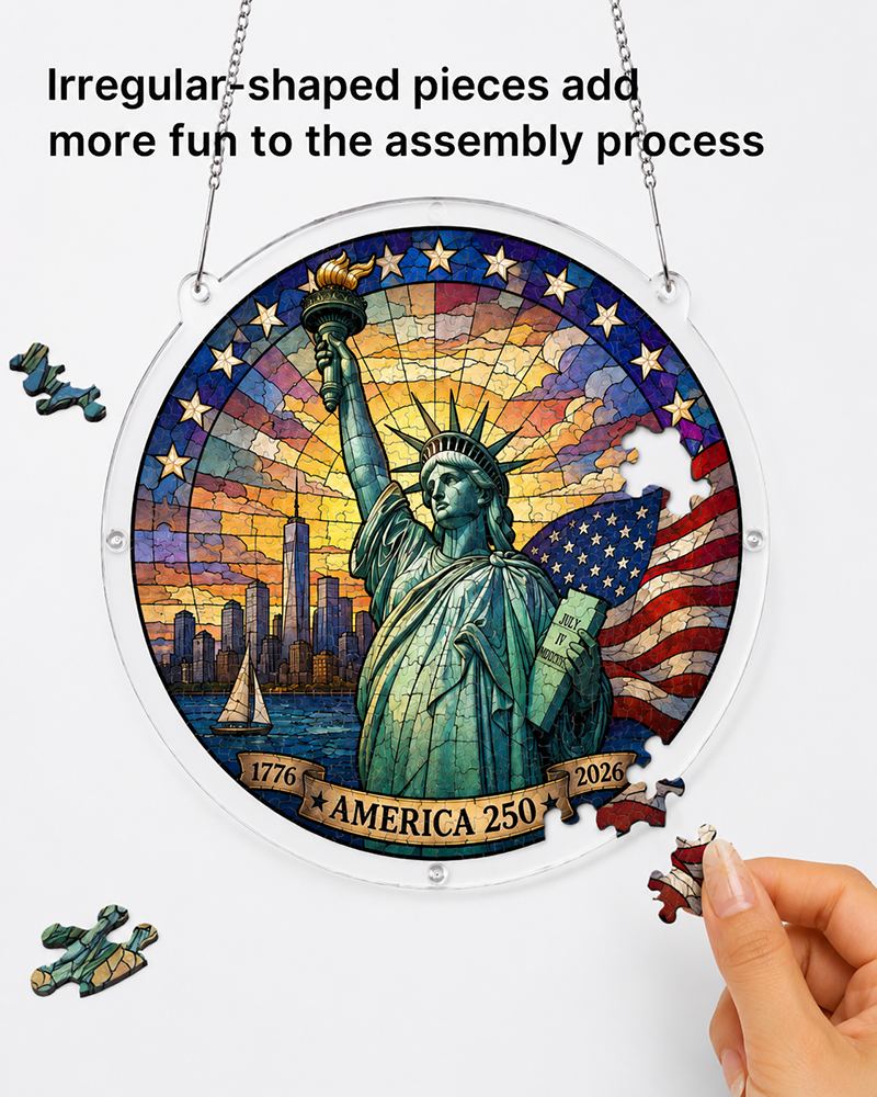 250th-Acrylic Jigsaw Puzzle Suncatcher - Lady Liberty