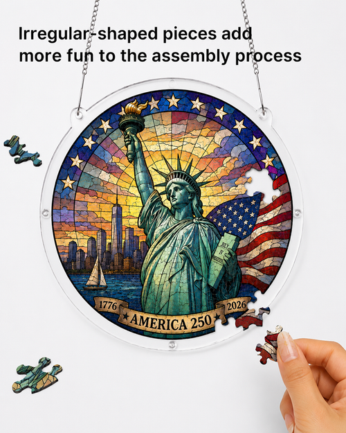 250th-Acrylic Jigsaw Puzzle Suncatcher - Lady Liberty