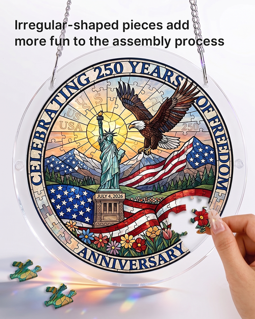 250th-Acrylic Jigsaw Puzzle Suncatcher - 250th Freedom