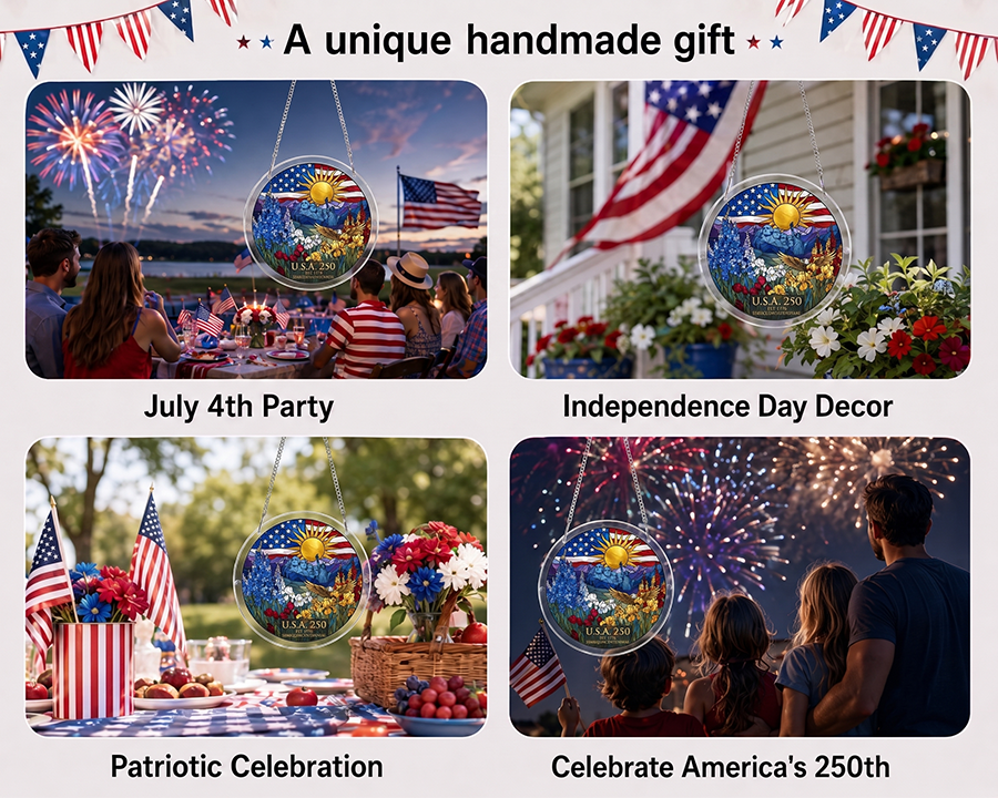 250th-Acrylic Jigsaw Puzzle Suncatcher - Land of Liberty