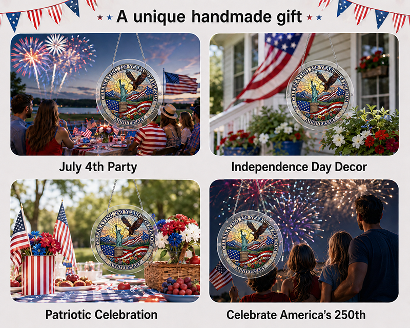 250th-Acrylic Jigsaw Puzzle Suncatcher - 250th Freedom