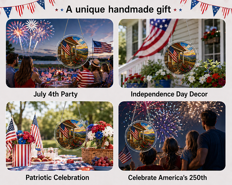 250th-Acrylic Jigsaw Puzzle Suncatcher - Homestead Glory