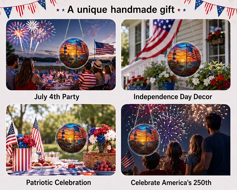 250th-Acrylic Jigsaw Puzzle Suncatcher - Beacon of Freedom