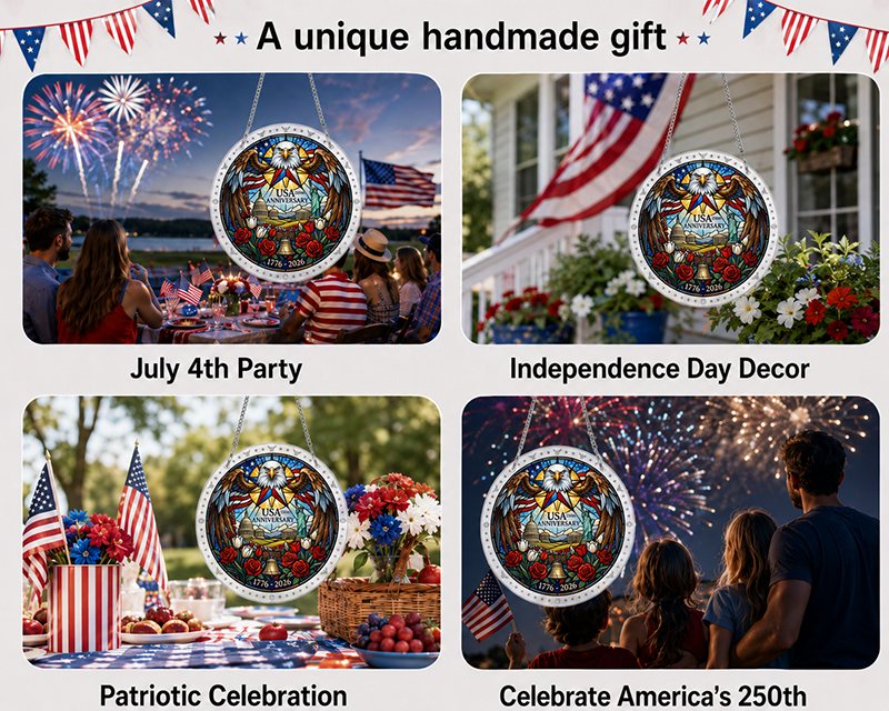 250th-Acrylic Jigsaw Puzzle Suncatcher - America’s Heart