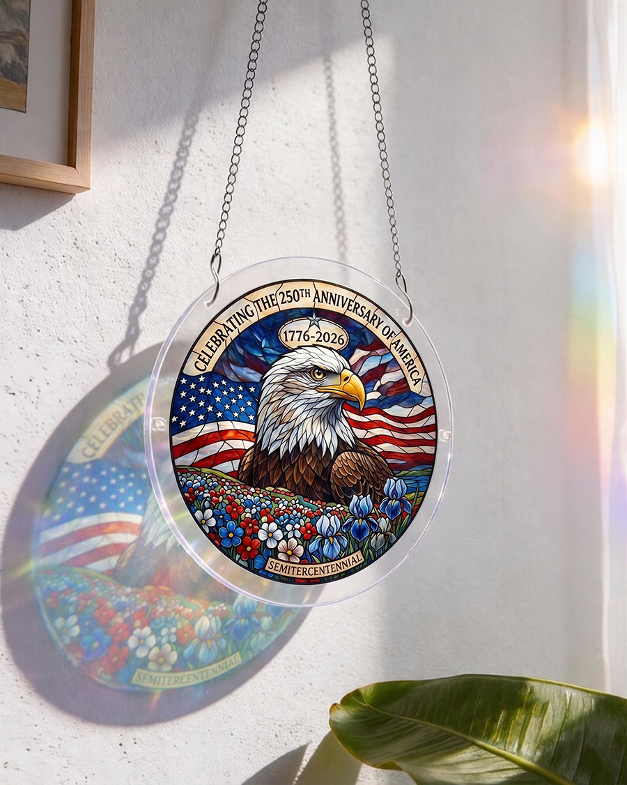 250th-Acrylic Jigsaw Puzzle Suncatcher - Liberty Eagle