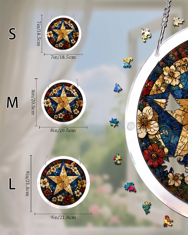 250th-Acrylic Jigsaw Puzzle Suncatcher - Patriot Star