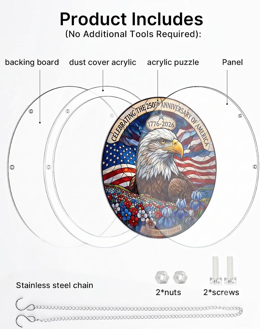 250th-Acrylic Jigsaw Puzzle Suncatcher - Liberty Eagle