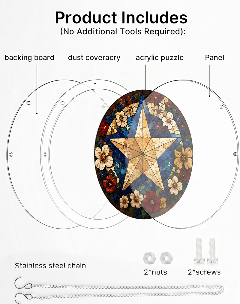 250th-Acrylic Jigsaw Puzzle Suncatcher - Patriot Star