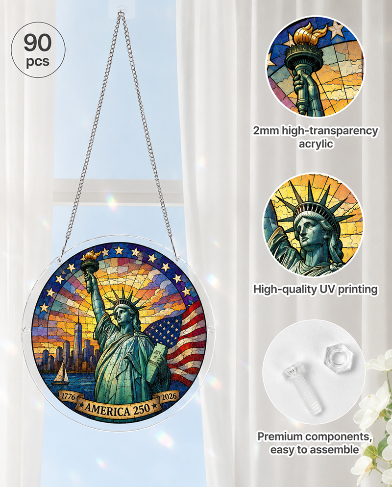 250th-Acrylic Jigsaw Puzzle Suncatcher - Lady Liberty