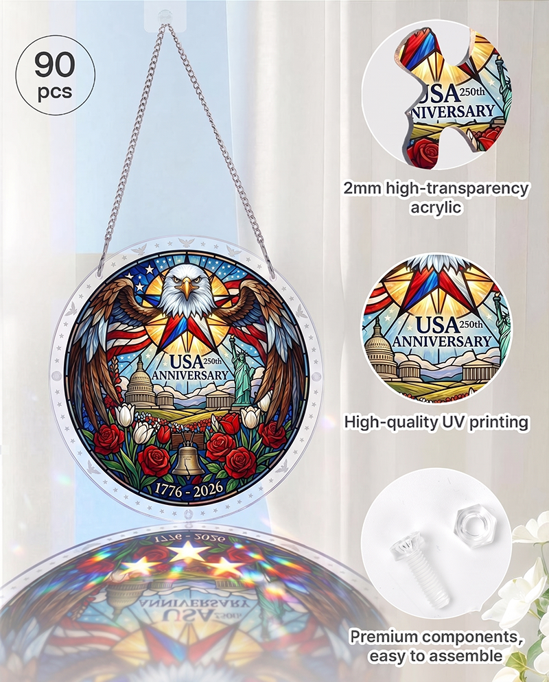250th-Acrylic Jigsaw Puzzle Suncatcher - America’s Heart