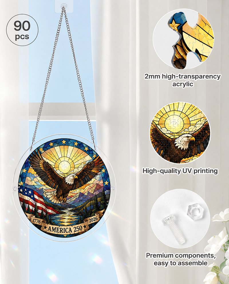 250th-Acrylic Jigsaw Puzzle Suncatcher - Soaring Freedom