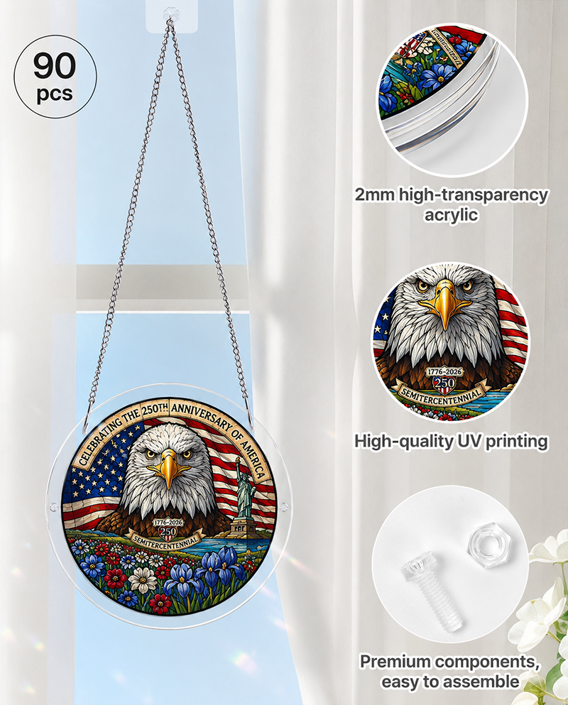 250th-Acrylic Jigsaw Puzzle Suncatcher - Glory Eagle