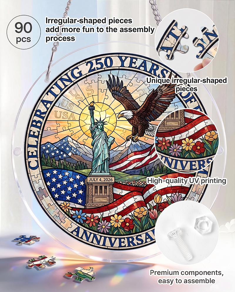 250th-Acrylic Jigsaw Puzzle Suncatcher - 250th Freedom