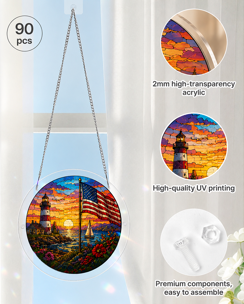 250th-Acrylic Jigsaw Puzzle Suncatcher - Beacon of Freedom