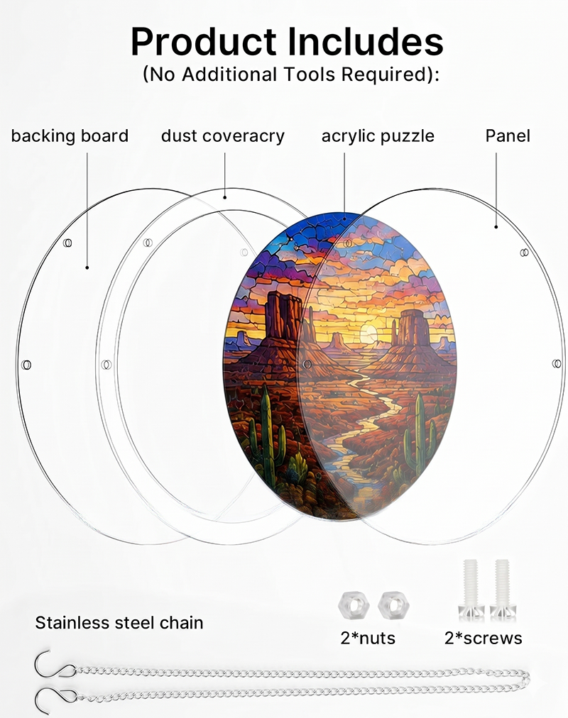 250th-Acrylic Jigsaw Puzzle Suncatcher - Canyon Sunset