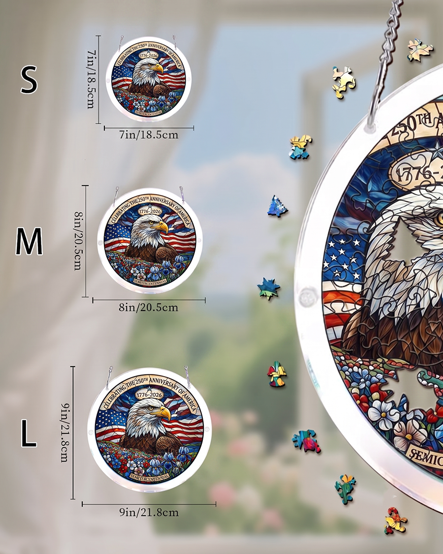 250th-Acrylic Jigsaw Puzzle Suncatcher - Liberty Eagle