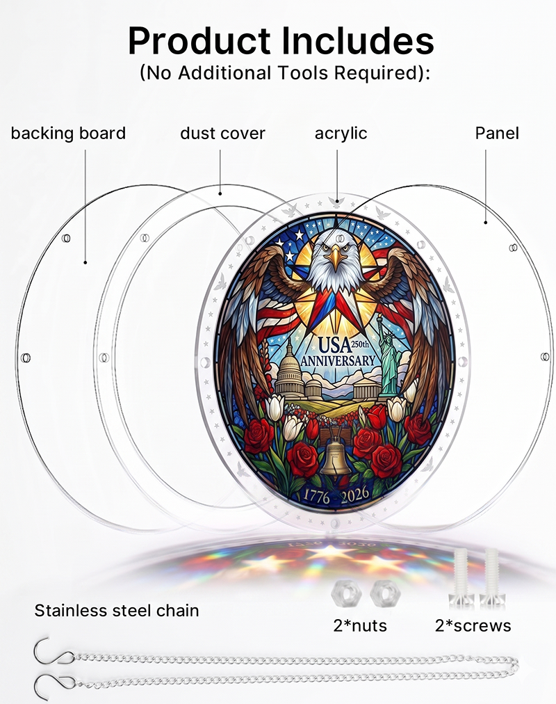 250th-Acrylic Jigsaw Puzzle Suncatcher - America’s Heart