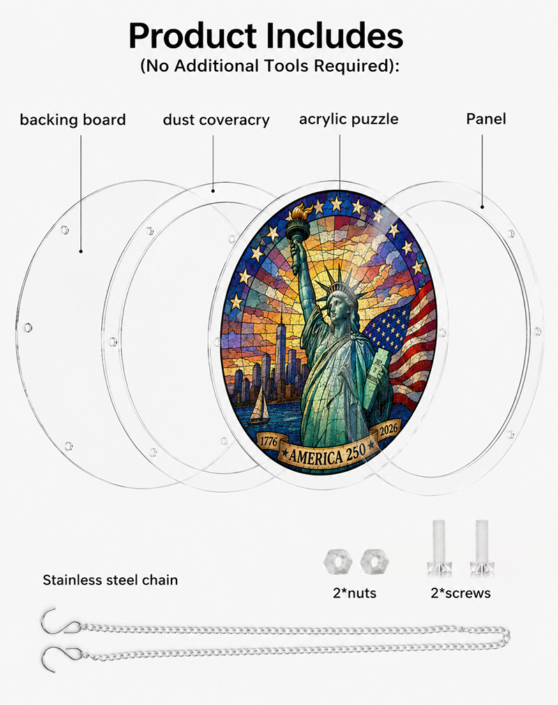 250th-Acrylic Jigsaw Puzzle Suncatcher - Lady Liberty