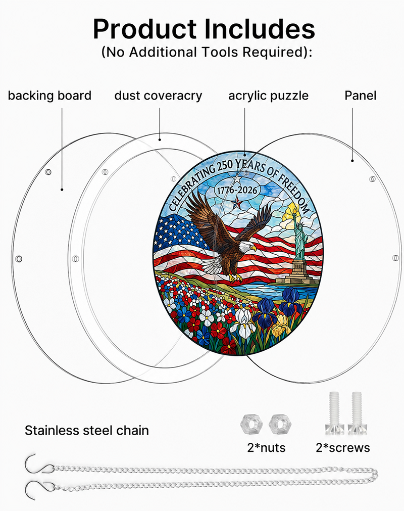 250th-Acrylic Jigsaw Puzzle Suncatcher - Spirit of 1776