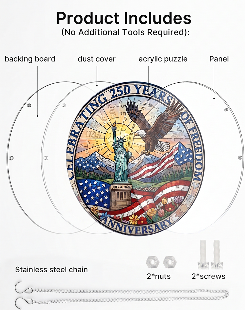 250th-Acrylic Jigsaw Puzzle Suncatcher - 250th Freedom